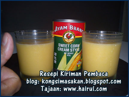 Resepi Air Minuman Jagung Manis  Hairul.com